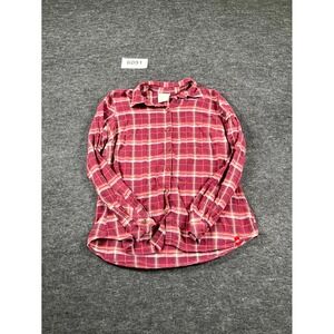 Dickies Flannel Shirt Women Medium Multicolor Plaid Cotton Collared Button Down